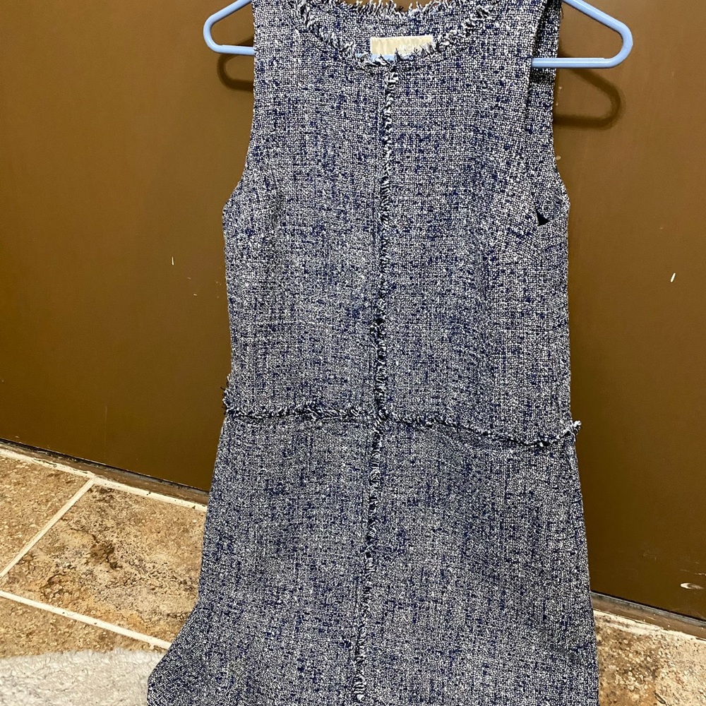 MICHAEL Michael Kors Blue Sleeveless Sheath Dress with Crew Neck for Work